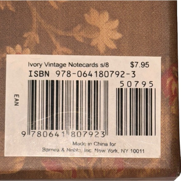 Barnes & Noble Ivory Vintage Notecards & Envelopes Set of 8 - Picture 7 of 9